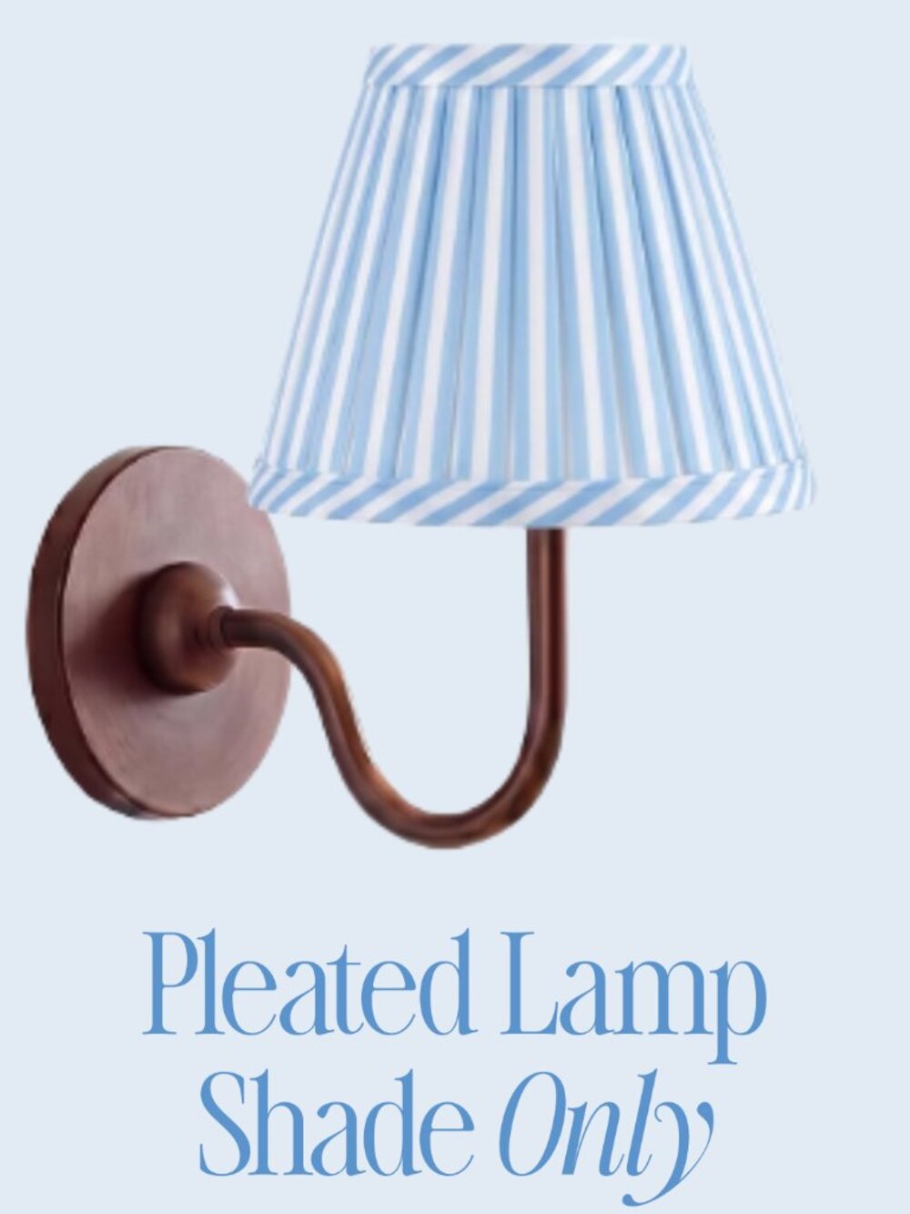 Blue & White Striped Pleated Lamp Shade